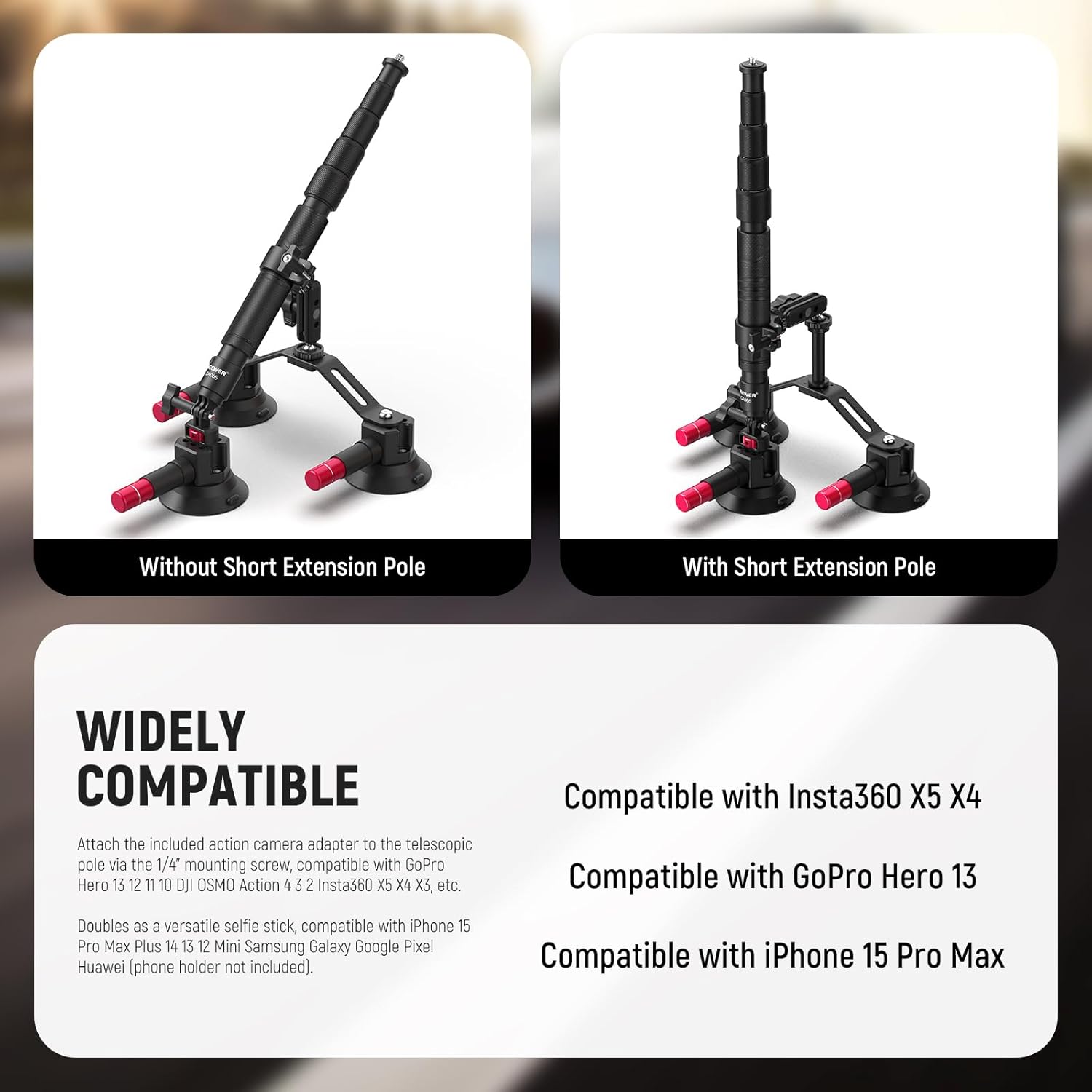 triple suction cup car mount